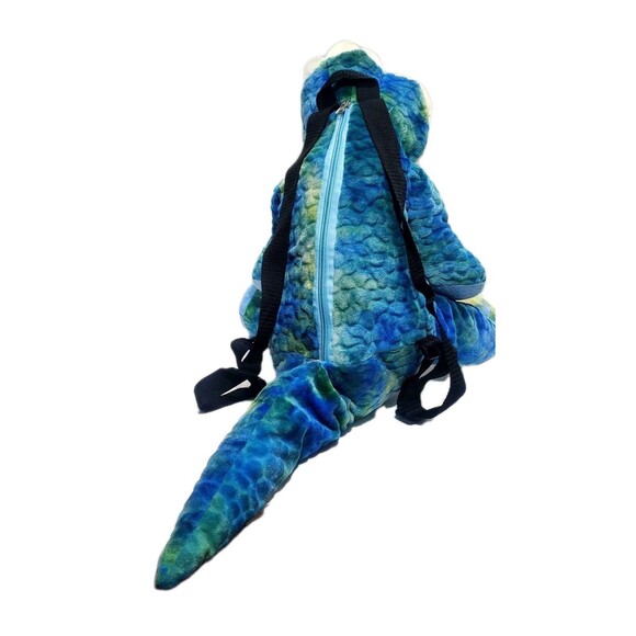 Adventure Planet  21"Triceratops Dinosaur Backpack Tie Dye Blue Stuffed Animal - Picture 3 of 12